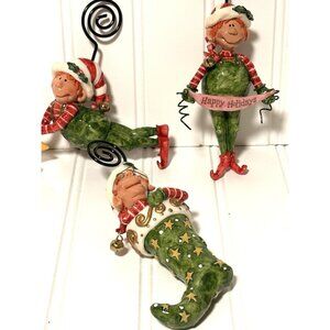 Nancye Williams 3 Elf Figures Coyne’s & Company Vintage 2000